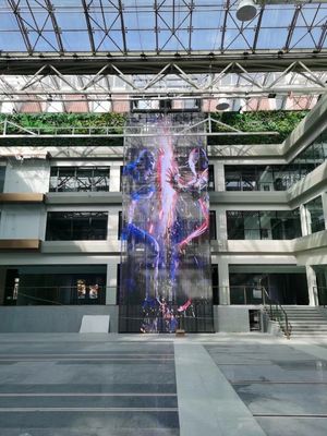 P3.9 Flexibler transparenter LED-Bildschirm mit hoher Helligkeit für die Außeninstallation