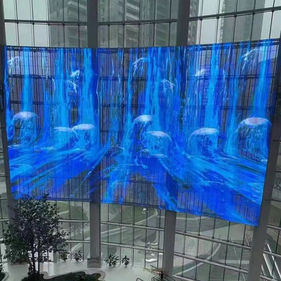 Fenster Transparent LED Bildschirm 1000mm Panel Größe LED Mesh Bildschirm 32768 Punkte/M2 Pixeldichte