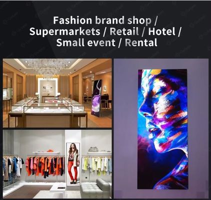 GOB P1.5 P1.8 P2 Indoor Led Poster Bildschirm für Banner Portable Led Video Wand mit Rädern für Fachmesse