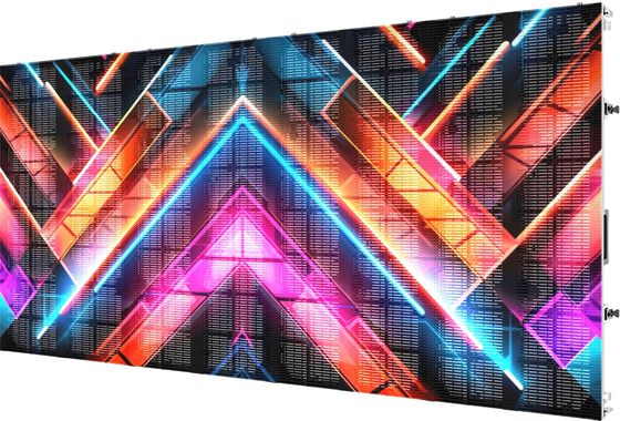 Außenvermietung Mesh Led Display Bildschirm Gflow mit einer Transparenzrate von mehr als 60% P10.4 500*500mm/500*1000mm